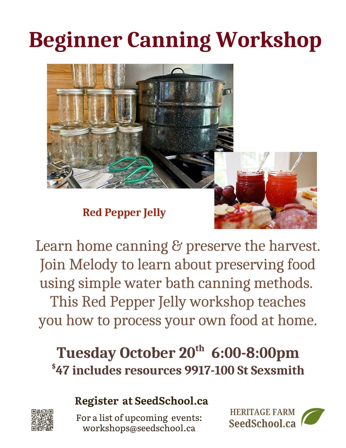Beginner Canning Workshop Red Pepper Jelly